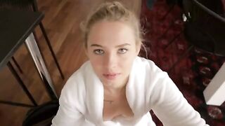 Accidentally cum on the tits of a step sister and she loved it