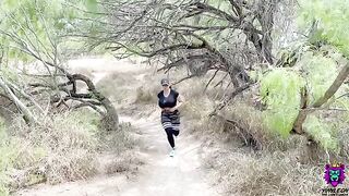 A sweaty workout leads to hardcore sex on the trail for a thick MILF