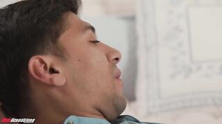 A man's cock brings happiness to this little brunette