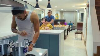 Fella fucked appetizing girl before dinner, in the kitchen, it was intense
