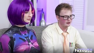 Cute alien girls also love to have their pussies licked, especially on the couch