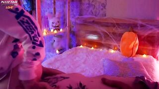 A couple celebrates a holiday with an intimate and passionate encounter