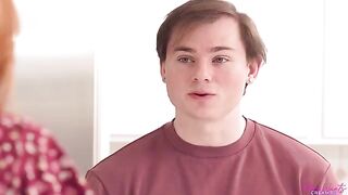 The girl served her pie instead of a dessert to the man