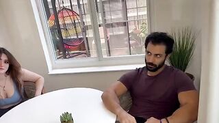A girl gets a big dick during the massage from her stepfather in a steamy role-play scene