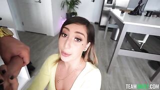 When she raises her skirt, the guy's cock immediately falls off