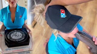 Bigger the pizza, the more girl moans loudly