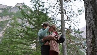 A couple engaged in passionate sex right in the forest, capturing every intimate detail