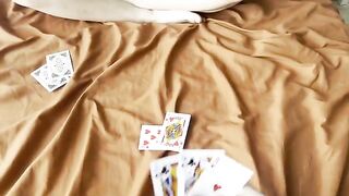 The girl lost at cards, now she has to engage in intimate acts until morning