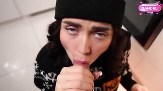 The girl made a splash with her passionate oral skills
