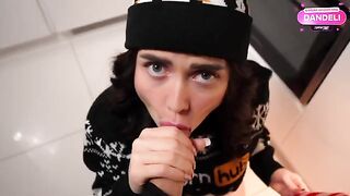 The girl made a splash with her passionate oral skills