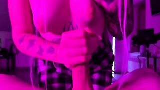 The guy chokes the girl and penetrates her harder in the throat