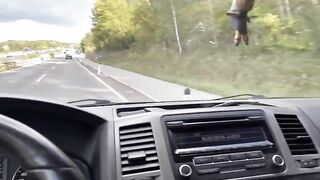 An incredible sex scene with the Uber driver right in his car