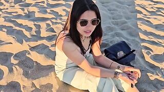 An empty beach isn't exactly the place for intimate moments, but