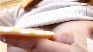 A Japanese girl has an intense squirting orgasm