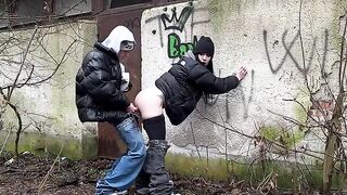 A girl was fucked in public and received a cumshot on her face