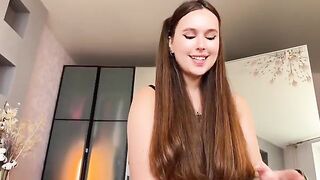 A cute girl has sex on a cam, showing her holes
