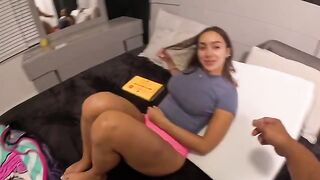 A classic scene with stepdad and stepdaughter, now face to face
