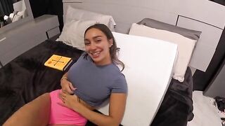 A classic scene with stepdad and stepdaughter, now face to face
