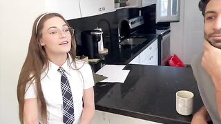 The girl got a scholarship, but she preferred to get a cock