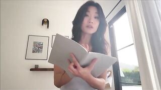 Asian step sister Lucy Mochi shares bed with nerdy guy for therapy