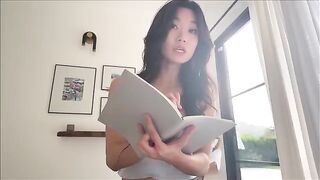 Asian step sister Lucy Mochi shares bed with nerdy guy for therapy