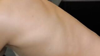A cute baby showed gymnastic skills during sex on the kitchen table