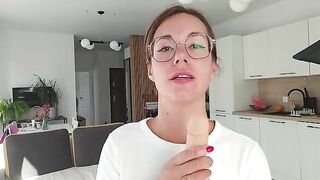 A girl has discharge on her panties - it's a painting, not a movie