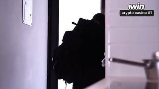 A busty Latina was robbed at home, but the thief helped her with passion