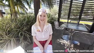 The girl has a huge pair of boobs, she is not shy to show them off