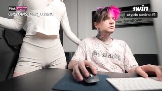 I clench my pussy, scream, and come, rubbing on the table