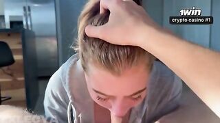 A striptease down to the last thread—and the last nerve, with a stunning blonde babe