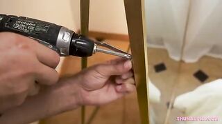 A pair are unable to hold back their passion for each other, getting fucked in the room