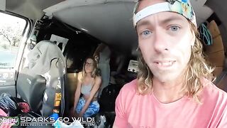 The girl is fucking with her boyfriend on camera in the open