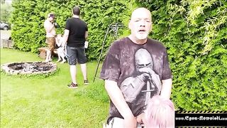 Peeping Tom with a big cock and no brain