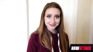 Skinny brunette Laney Grey gets smashed by a huge cock in HD