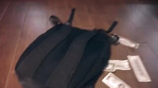 The policeman found a robber in the flat and fucked him