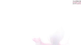 NicoLove gets her beautiful breasts covered with cum in the bathtub