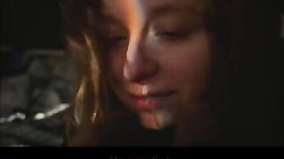 A beautiful woman has passionate sex while being hugged
