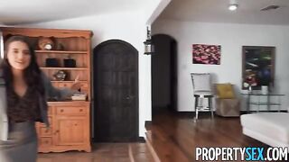 Pervert guy fucked sexy brunette real estate agent to buy her house
