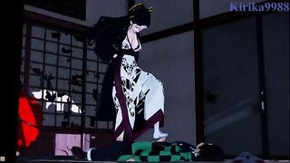 Tanjiro Kamado fucks demon Daki in a Japanese setting - Demon Slayer Hentai