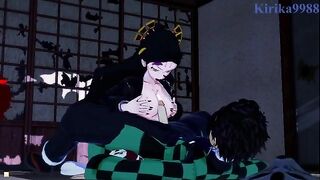 Tanjiro Kamado fucks demon Daki in a Japanese setting - Demon Slayer Hentai