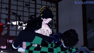 Tanjiro Kamado fucks demon Daki in a Japanese setting - Demon Slayer Hentai