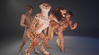 Furry woman fucked by a big cock monster in wild life scenes