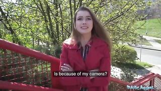 A nervous woman got fucked through a gloryhole for cash